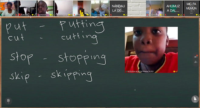 Students of Trinity Schools attending an English lesson