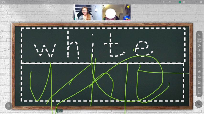 Teacher Jadey conducting a writing exercise